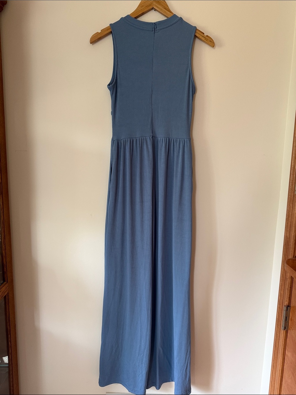 Cider Sleeveless Dusty Blue Wide-Leg Jumpsuit - Picture 8 of 9